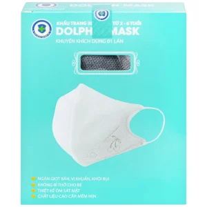 Khẩu trang 3D trẻ em Dolphin Mask 4 lớp ngăn giọt bắn, vi khuẩn, khói bụi (10 cái)
