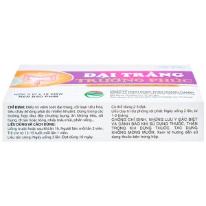 Thuốc Đại Tràng Trường Phúc điều trị viêm loét đại tràng, rối loạn tiêu hóa (3 vỉ x 10 viên)