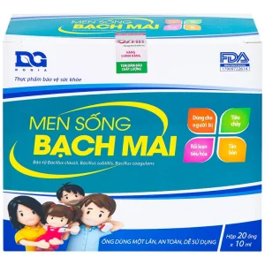 Men sống Bạch Mai bổ sung lợi khuẩn đường tiêu hóa và kẽm, tăng cường tiêu hóa (20 ống x 10ml)