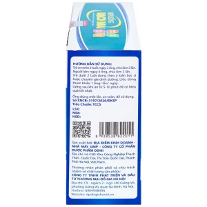 Men sống Bạch Mai bổ sung lợi khuẩn đường tiêu hóa và kẽm, tăng cường tiêu hóa (20 ống x 10ml)