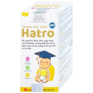 Dung dịch Vitamin D3+ DHA Hatro Pharvina tăng sức đề kháng, giảm nguy cơ còi xương (20ml)