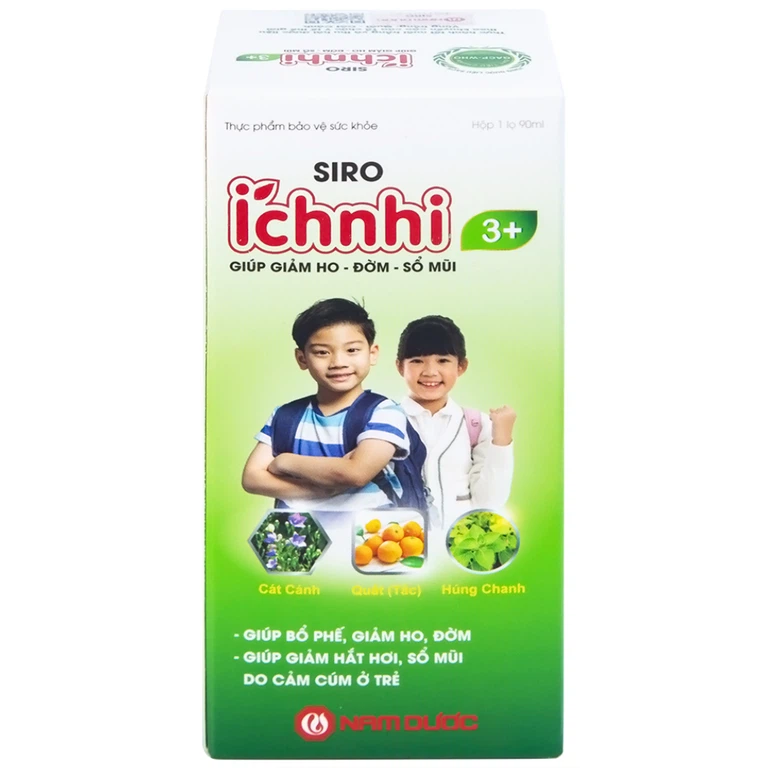 Siro Ích nhi 3+ Nam Dược giúp giảm ho, đờm, sổ mũi (90ml)