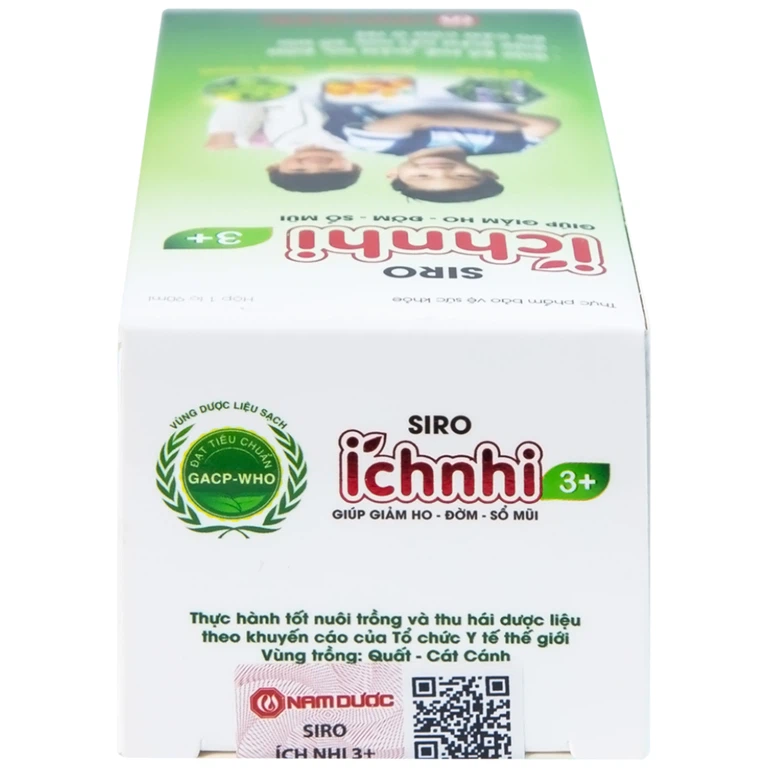 Siro Ích nhi 3+ Nam Dược giúp giảm ho, đờm, sổ mũi (90ml)