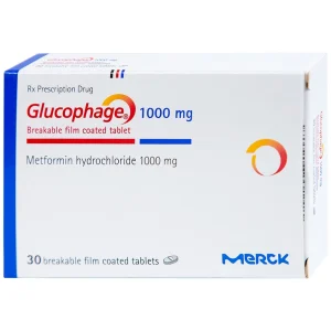 Thuốc Glucophage 1000mg Merck điều trị đái tháo đường típ 2 (2 vỉ x 15 viên)