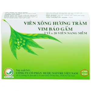 Viên Xông Hương Tràm Vim Báo Gấm điều trị cảm cúm, sát trùng mũi (2 vỉ x 20 viên)