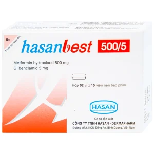 Thuốc Hasanbest 500/5 Hasan điều trị đái tháo đường típ 2 (2 vỉ x 15 viên)