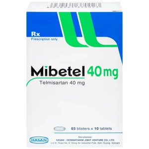 Viên nén Mibetel 40mg Hasan điều trị tăng huyết áp (3 vỉ x 10 viên)