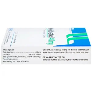 Viên nén Mibetel 40mg Hasan điều trị tăng huyết áp (3 vỉ x 10 viên)