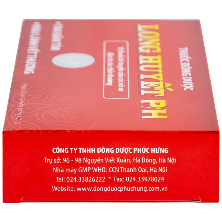 Thuốc Long Huyết P/H Phúc Hưng đặc trị tan bầm tím, mau lành vết thương (2 vỉ x 12 viên)