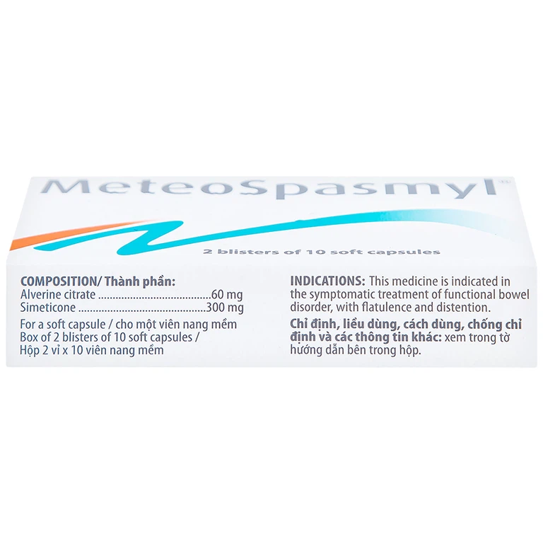 Thuốc Meteospasmyl Mayoly Spindler điều trị các rối loạn đường ruột (2 vỉ x 10 viên)