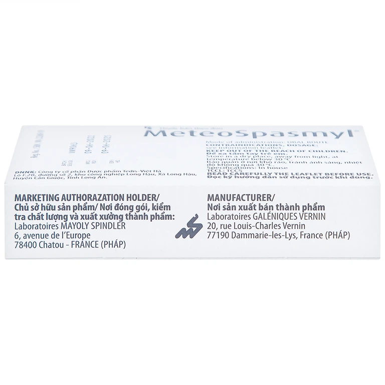 Thuốc Meteospasmyl Mayoly Spindler điều trị các rối loạn đường ruột (2 vỉ x 10 viên)