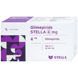 Thuốc Glimepiride Stella 4mg kiểm soát đường huyết ở bệnh tiểu đường típ 2 (3 vỉ x 10 viên)