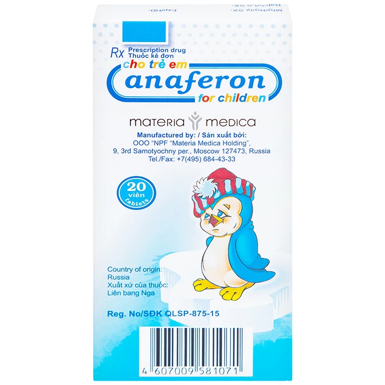 Thuốc Anaferon For Children Materia điều trị và dự phòng nhiễm virus (1 vỉ x 20 viên)