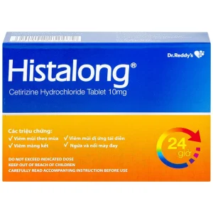 Thuốc Histalong 10mg Dr. Reddy điều trị viêm mũi theo mùa và viêm màng kết (2 vỉ x 10 viên)