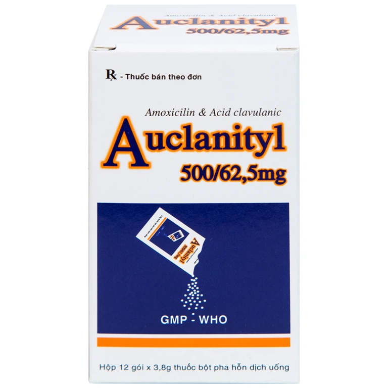 Bột Auclanityl 500/62.5mg Tipharco điều trị nhiễm khuẩn (12 gói x 3,8g)
