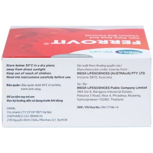 Thuốc Ferrovit MEGA We care điều trị thiếu máu do thiếu sắt (5 vỉ x 10 viên)