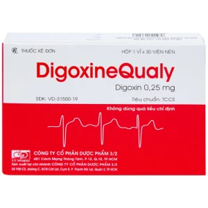 Thuốc DigoxineQualy Dược 3-2 điều trị suy tim sung huyết, rung nhỉ (1 vỉ x 30 viên)