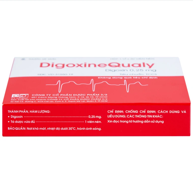 Thuốc DigoxineQualy Dược 3-2 điều trị suy tim sung huyết, rung nhỉ (1 vỉ x 30 viên)