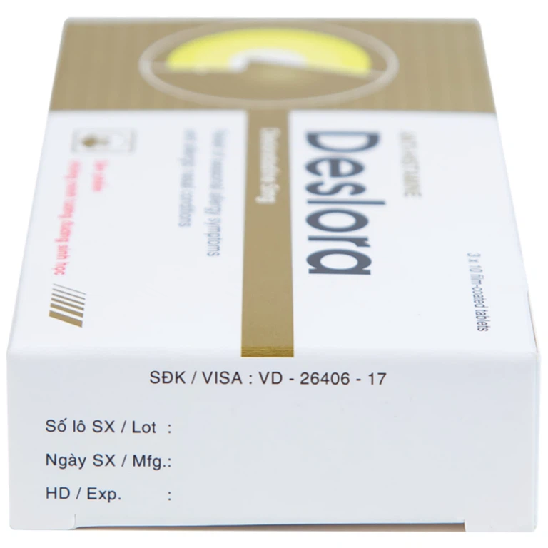 Thuốc Deslora 5mg giảm các triệu chứng dị ứng theo mùa và viêm mũi dị ứng (3 vỉ x 10 viên)