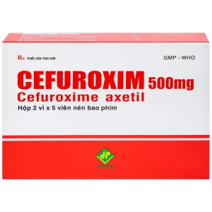 Thuốc Cefuroxim 500mg Vidipha điều trị nhiễm khuẩn (2 vỉ x 5 viên)