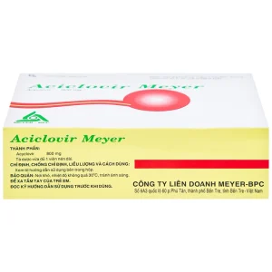 Thuốc Aciclovir 800mg Meyer điều trị nhiễm Herpes zoster, thủy đậu (3 vỉ x 10 viên)