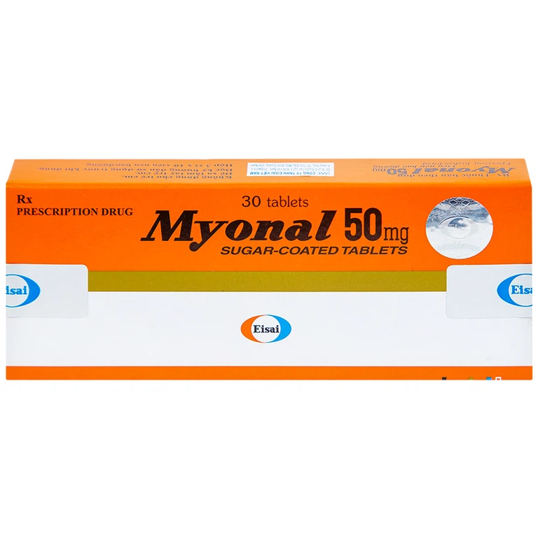 Viên nén Myonal 50mg Eisai cải thiện tăng trương lực cơ và điều trị liệt cứng (3 vỉ x 10 viên)