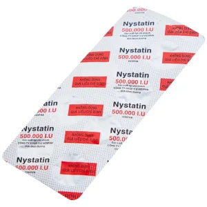 Thuốc Nystatin 500.000I.U Vidipha dự phòng và điều trị nhiễm nấm Candida (2 vỉ x 8 viên)