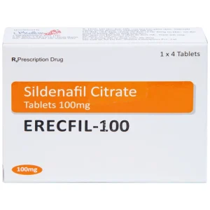 Thuốc Erecfil-100 Sildenafil Citrate điều trị rối loạn cương dương (1 vỉ x 4 viên)