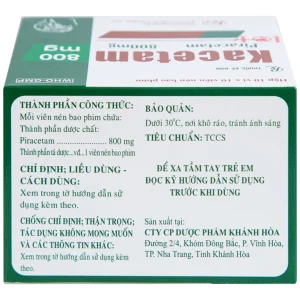 Viên nén Kacetam 800mg Khapharco điều trị rung giật cơ có nguồn gốc vỏ não, thiếu máu não (10 vỉ x 10 viên)