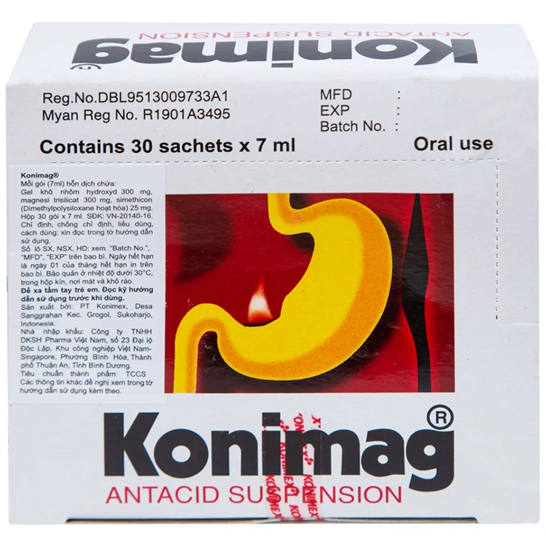 Hỗn dịch uống Konimag PT Konimex giảm buồn nôn, khó tiêu, loét đường tiêu hóa (30 gói x 7ml)