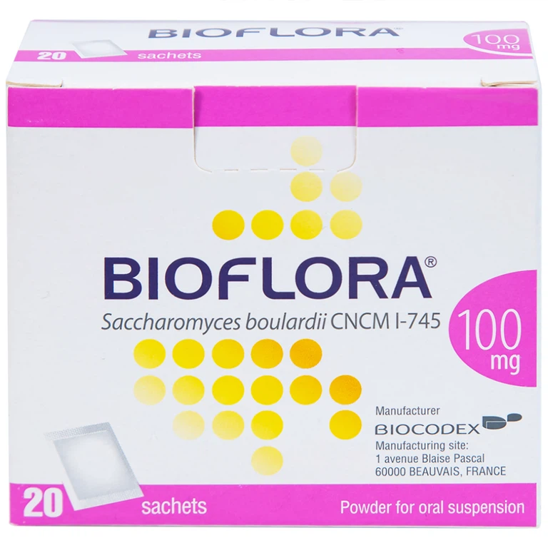 Bột Bioflora 100mg Biocodex điều trị tiêu chảy (20 gói)