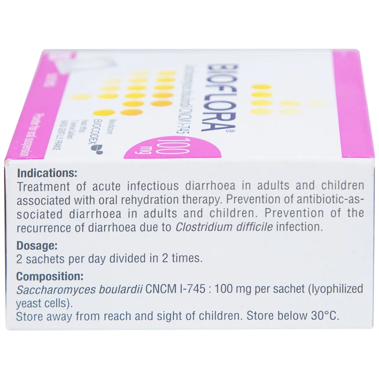 Bột Bioflora 100mg Biocodex điều trị tiêu chảy (20 gói)