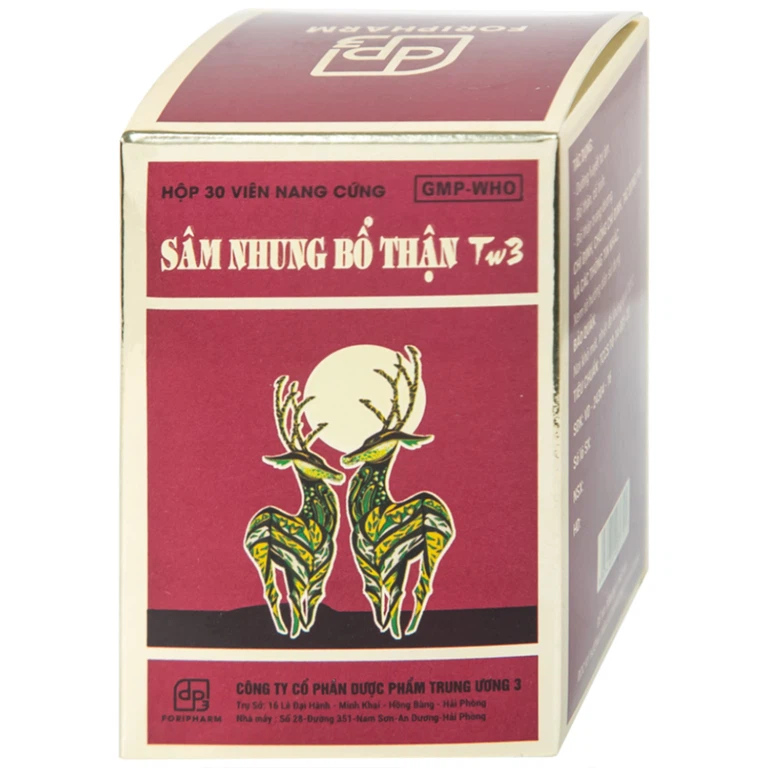 Thuốc Sâm Nhung Bổ Thận TW3 dưỡng huyết tư âm, bổ thận, cố tinh (30 viên)