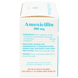 Thuốc Amoxicillin 500mg Domesco điều trị nhiễm khuẩn (10 vỉ x 10 viên)