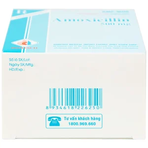 Thuốc Amoxicillin 500mg Domesco điều trị nhiễm khuẩn (10 vỉ x 10 viên)
