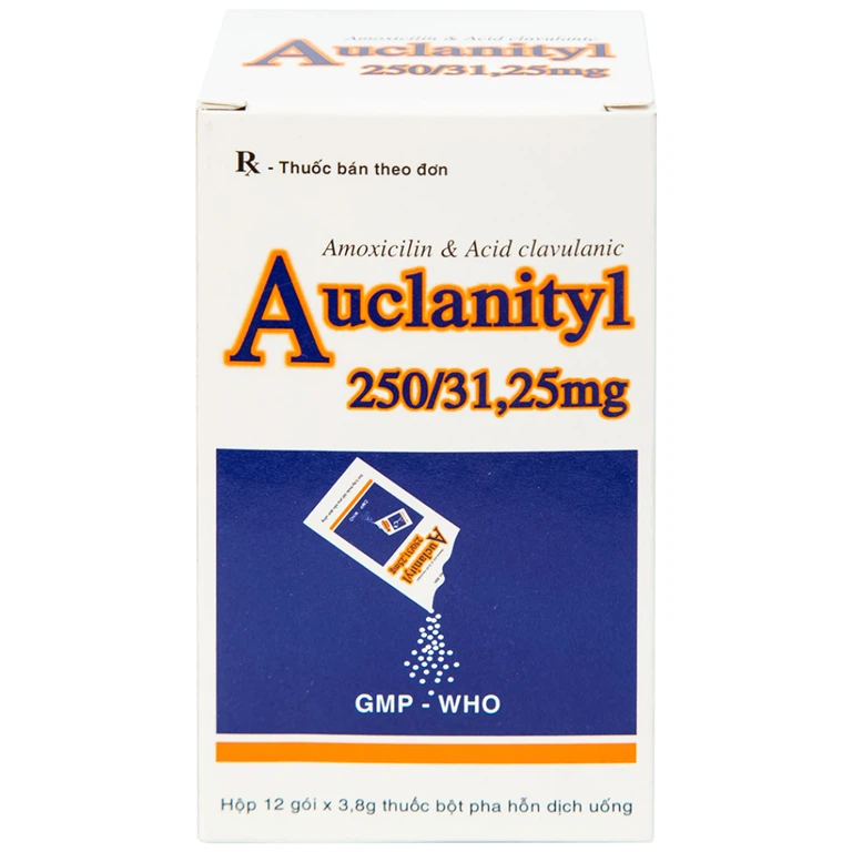 Bột Auclanityl 250/31.25mg Tipharco điều trị nhiễm khuẩn (12 gói x 3,8g)