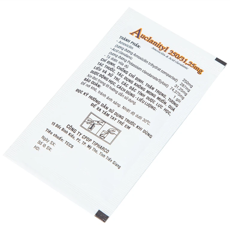 Bột Auclanityl 250/31.25mg Tipharco điều trị nhiễm khuẩn (12 gói x 3,8g)
