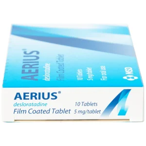 Thuốc Aerius 5mg MSD giảm nhanh các triệu chứng viêm mũi dị ứng, mày đay (1 vỉ x 10 viên)