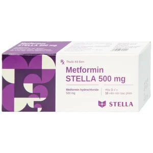 Viên nén Metformin Stella 500mg điều trị bệnh đái tháo đường típ 2 (3 vỉ x 10 viên)