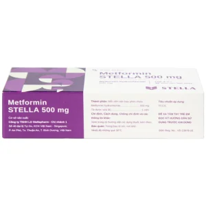Viên nén Metformin Stella 500mg điều trị bệnh đái tháo đường típ 2 (3 vỉ x 10 viên)