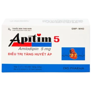 Thuốc Apitim 5 DHG điều trị tăng huyết áp (3 vỉ x 10 viên)