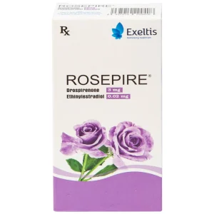 Thuốc Rosepire 3mg/0,02mg Exeltis tím dùng để tránh thai (1 vỉ x 28 viên)