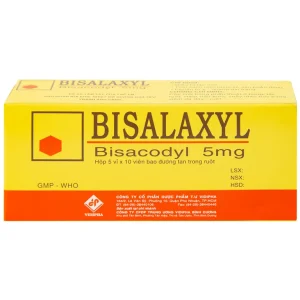 Thuốc Bisalaxyl Vidipha điều trị táo bón (5 vỉ x 10 viên)