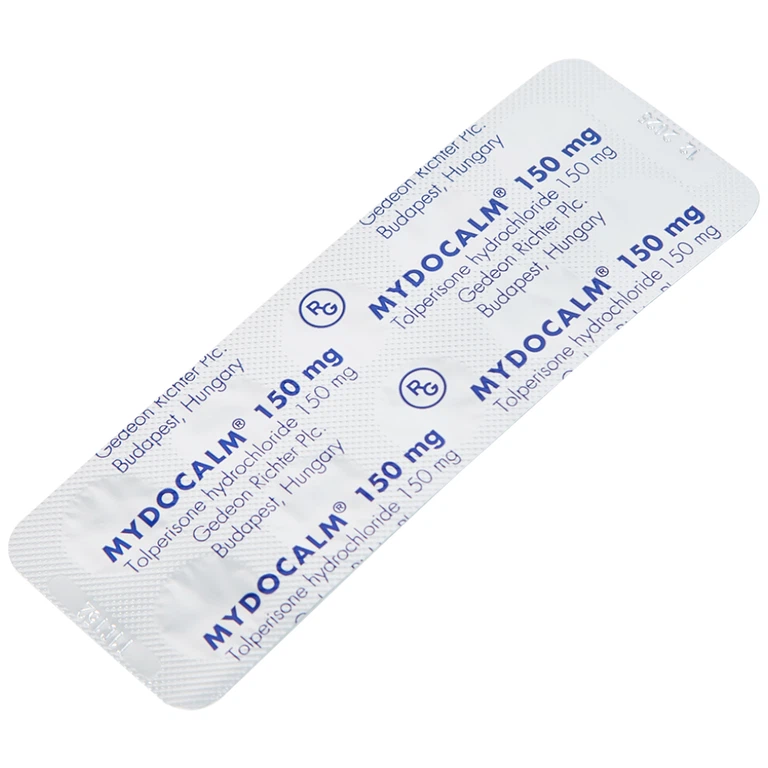 Viên nén Mydocalm 150 Gedeon điều trị sự tăng trương lực cơ xương (3 vỉ x 10 viên)