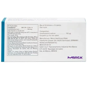 Thuốc Levothyrox 100µg Merck điều trị bướu giáp, suy giáp, ung thư giáp (3 vỉ x 10 viên)