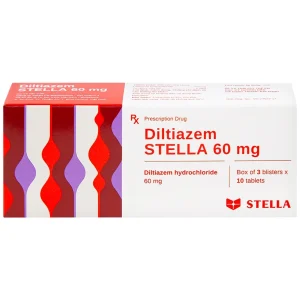 Thuốc Diltiazem Stella 60mg điều trị và dự phòng cơn đau thắt ngực (3 vỉ x 10 viên)