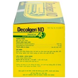 Thuốc Decolgen ND United điều trị các triệu chứng cảm thông thường, viêm mũi dị ứng (25 vỉ x 4 viên)