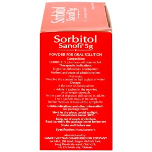 Thuốc bột Sorbitol Sanofi 5g điều trị triệu chứng táo bón, khó tiêu (20 gói x 5g)