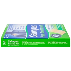 Cao dán giảm đau Salonpas Pain Relief Patch dùng trong các cơn đau vai, đau cổ (7cm x 10 cm - 5 miếng)