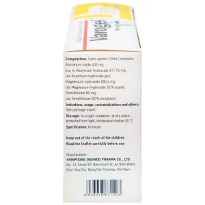 Hỗn dịch uống Varogel Shinpoong Deawoo điều trị viêm loét dạ dày, tá tràng (20 gói x 10ml)